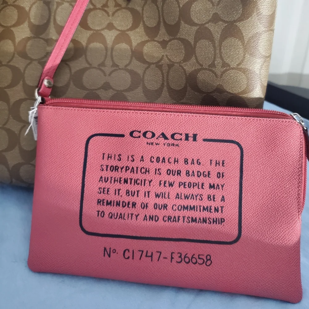 Coach Brown and Pink Signature Tote - Picture 2 of 11